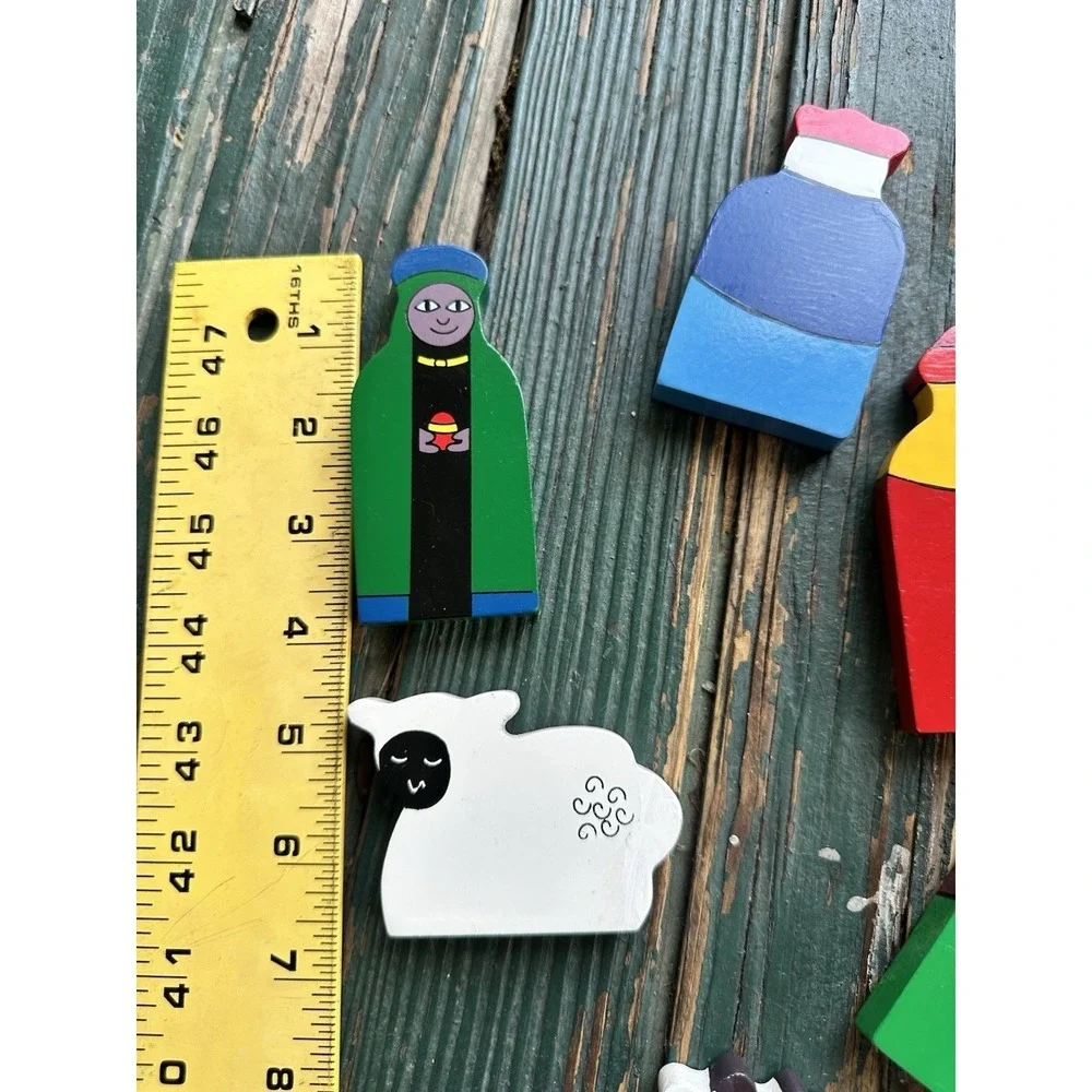 Nativity Wooden Hand Painted Childrens 10 Pieces Xmas Creche Sri Lanka Kids‎
